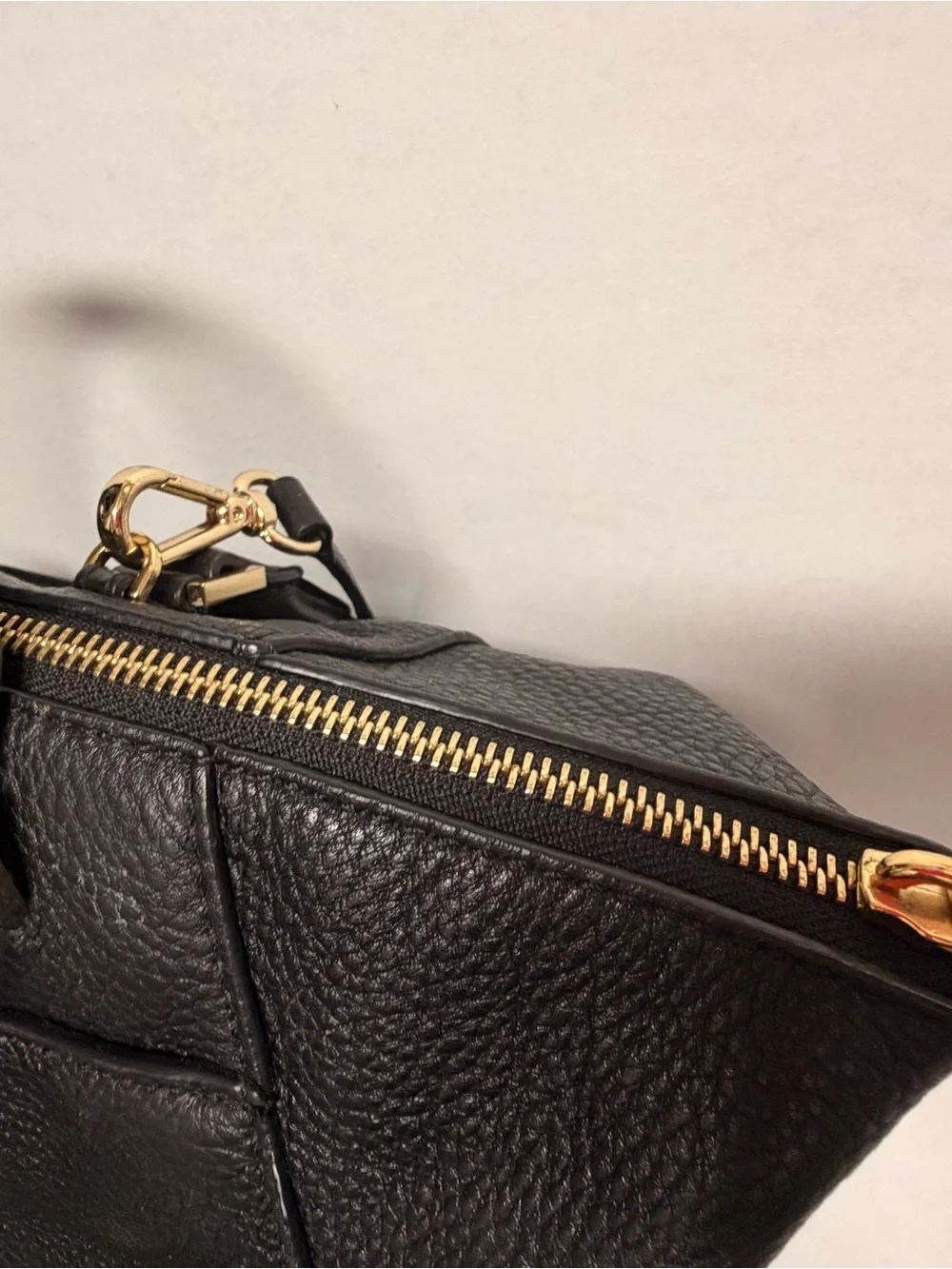 Michael Kors Black Pebbled Leather Hobo with Gold Hardware